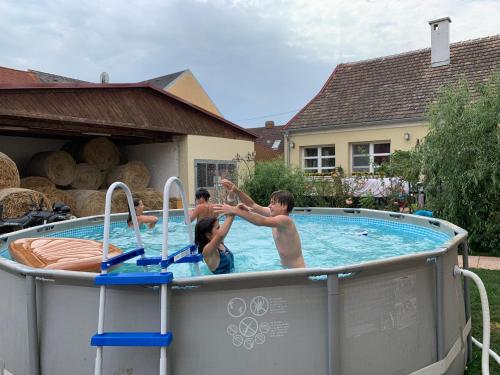 Kolam renang di atau di dekat Ranchzimmer am Hippo-Campus Reit- und Therapiezentrum