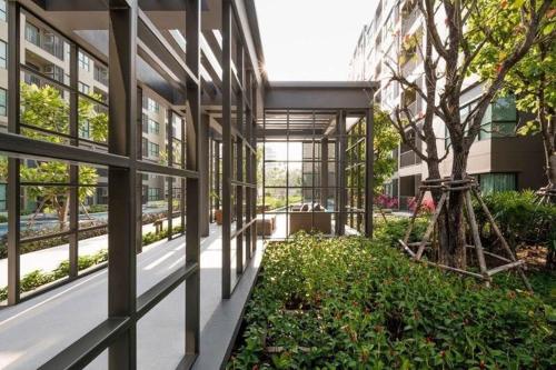 a building with a tree in the middle of a street at Rain condo ChaAm HuaHin by AY B311 in Cha Am
