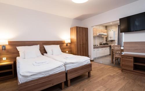 Katil atau katil-katil dalam bilik di Apartamenty ZYGFRYD 28C/3/2