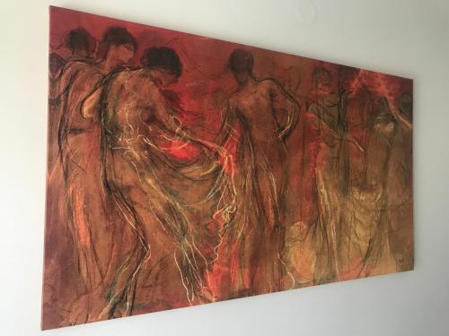 a painting of a group of women in white at Terpsichore Boutique Appartments in Dassia