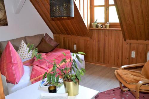 Χώρος καθιστικού στο Romantisches Bed&Breakfast Apfelstern