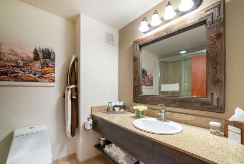 Ett badrum på Gold Miners Inn Grass Valley, Ascend Hotel Collection