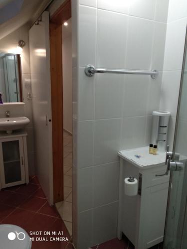 a bathroom with a toilet and a sink at Apartment Kumbor in Herceg-Novi