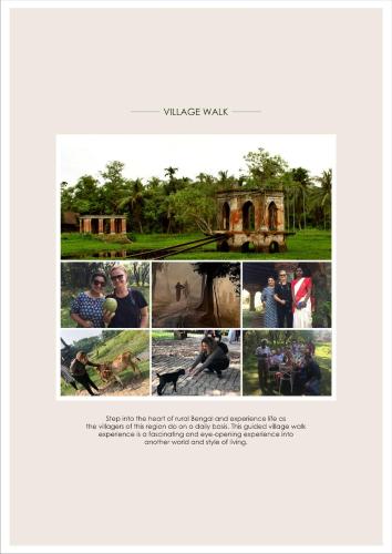 a collage of photos of people and a house at The Rajbari Bawali in Kolkata