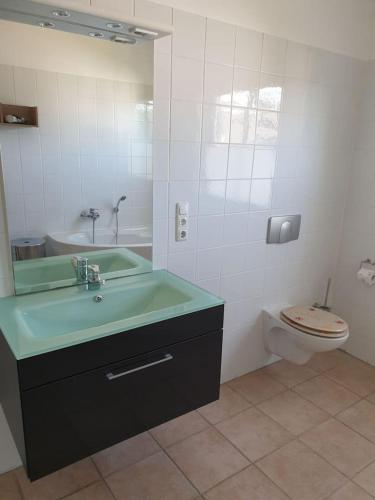 Koupelna v ubytování Ferienwohnung Siegaue
