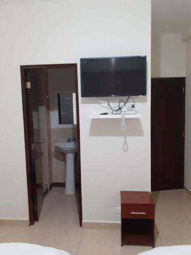 Koupelna v ubytování Hotel La Cultura