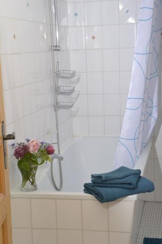 Ένα μπάνιο στο Romantisches Bed&Breakfast Apfelstern