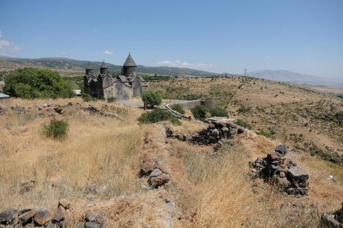 an old house on top of a hill at Seva Guesthouse and Cottages Byurakan in Byurakan
