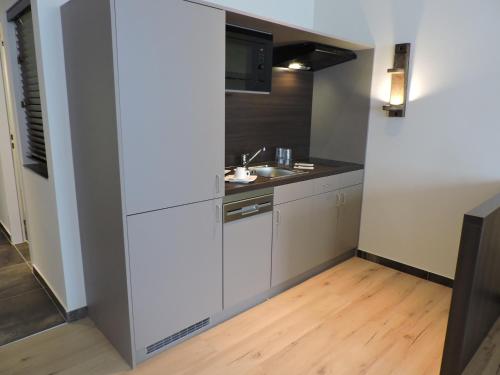Kuchyň nebo kuchyňský kout v ubytování Apart-Hotel Wiesbaden