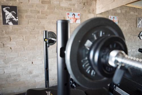 a close up of a dumbbell in a gym at Dornhuegel Guest Farm in Groutfontein