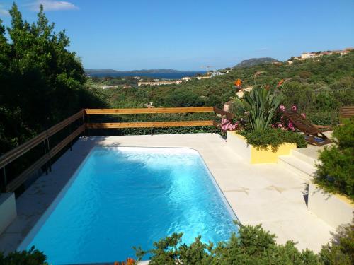 une piscine au milieu d'une cour dans l'établissement Villa Jeromine, à Porto-Vecchio