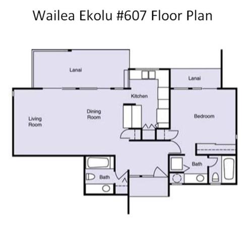 un dibujo de un plano del suelo de una casa en Wailea Ekolu #607, en Wailea