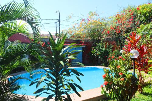 Výhled na bazén z ubytování Posada Cumpanama nebo okolí