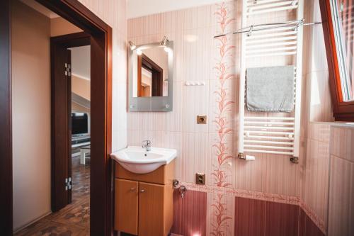 Ванна кімната в POINT flat, beautiful view from terrace to Prague Castle