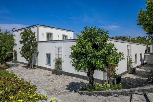a white building with a tree in front of it at Il San Cristoforo in Ercolano