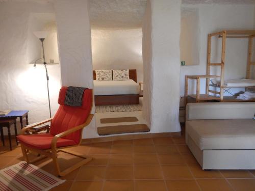 Postel nebo postele na pokoji v ubytování Vivelorural casa La Cuevita, Santa Brígida