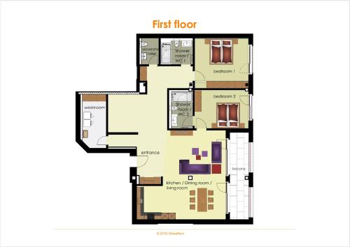 Půdorys ubytování Apartment JungfrauCenter Roteflue - GRIWA RENT