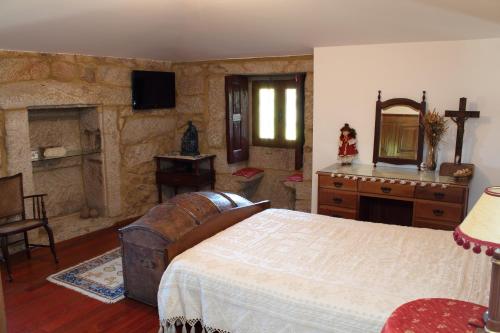 Krevet ili kreveti u jedinici u objektu Casa Da Gaiteira