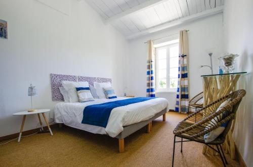 Ein Bett oder Betten in einem Zimmer der Unterkunft Logis Saint Léonard