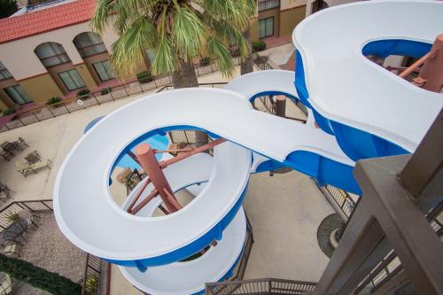 an overhead view of a toilet in a building at Wyndham El Paso Airport and Water Park in El Paso