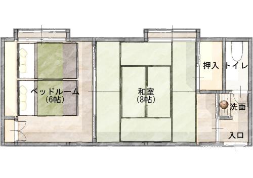 a floor plan of a house at Super Hydrogen Rich Spa Yado Kanzan in Minakami