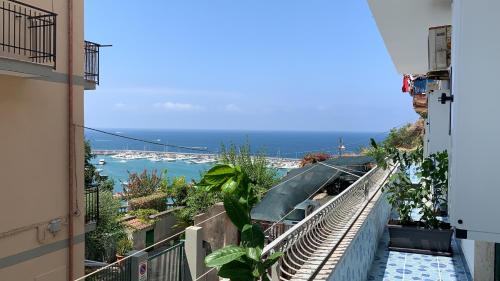 a balcony with a view of the ocean at Mille tramonti Agropoli sunset suite in Agropoli