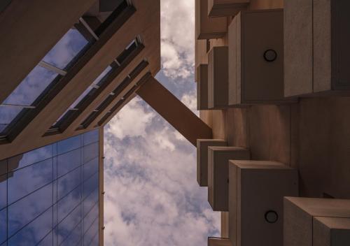 a view of the sky from inside a building at Pyramid Continental Hotel in Juba