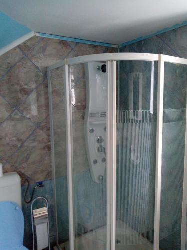 a bathroom with a shower and a toilet at 2Rivers in Săsciori