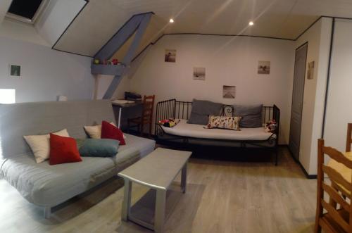 Ένα ή περισσότερα κρεβάτια σε δωμάτιο στο Chez Jo et Anne-Marie