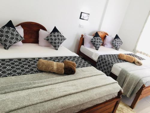 ハプタレーにあるポロ リージョン レスト インのベッド2台(枕付)が備わる客室です。