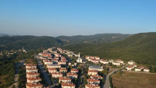 an aerial view of a village in the mountains at PASHA APART~BOUTİQUE HOTEL/YALOVA in Yalova