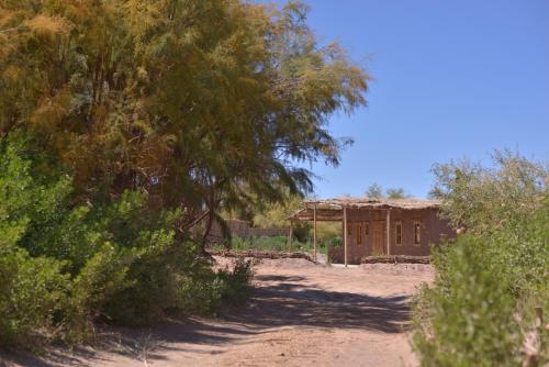 a small house in the middle of a dirt road at Casas Valle De La Luna in San Pedro de Atacama