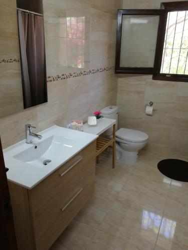 a bathroom with a sink and a toilet at El Rincón de la Quinta in Calpe