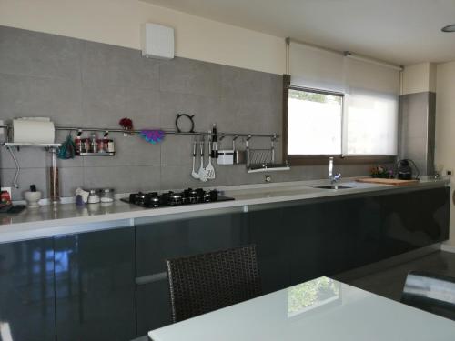 una cucina con lavandino e piano di lavoro di CASA LA ROCA a Agua Amarga