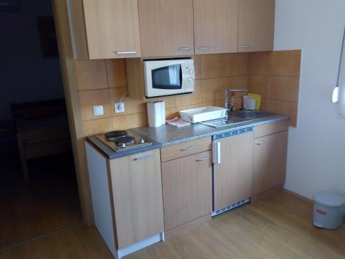 Dapur atau dapur kecil di Apartment Zlatoperka