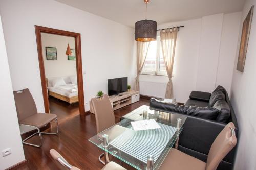 Телевизор и/или развлекательный центр в Rezidence Moser Apartments