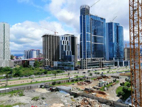 Nespecifikovaný výhled na destinaci Batumi nebo výhled na město při pohledu z apartmánu