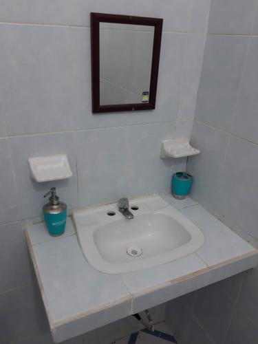 Ένα μπάνιο στο Habitaciones Chiquil Ha
