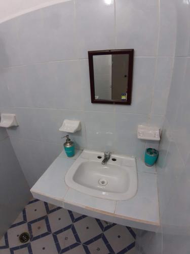 Ένα μπάνιο στο Habitaciones Chiquil Ha