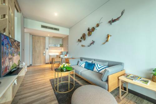 Χώρος καθιστικού στο Aisana Hotel Korat