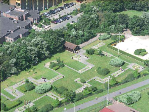 an aerial view of a park in a city at Floreal Nieuwpoort in Nieuwpoort