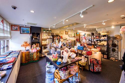 a store filled with lots of stuffed animals on display at Hotel Green Plaza Hakone in Hakone