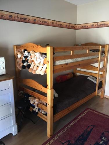 a bedroom with two bunk beds in a room at Maison d’izier in Izier
