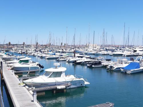 a bunch of boats docked in a harbor at BEACHFRONT Cascais,Estoril Apartment in Estoril