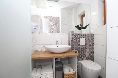 a bathroom with a sink and a toilet at Vila Nainer in Pag