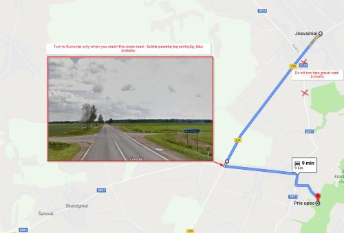 Captura de pantalla de un mapa de una autopista en Prie upes en Kunioniai