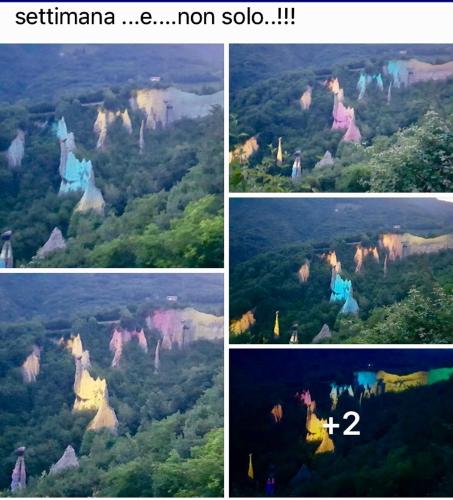 a collage of four pictures of a mountain at Ostello Trentapassi in Zone