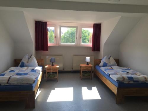 Postel nebo postele na pokoji v ubytování Gästehaus Sandra