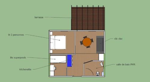 a floor plan of a building with at Camping Du Paquier Fané in Chagny