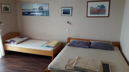 Tempat tidur dalam kamar di Apartments Svjeta
